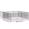 vidaXL Dog Playpen Black Galvanized Steel Large Heavy Duty Dog Playpen