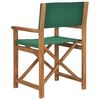 vidaXL Director's Chair Set of 2 Green Teak Wood, Fabric Foldable