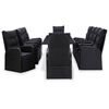 vidaXL Outdoor Dining Set with Cushion 11 pcs Black Poly rattan