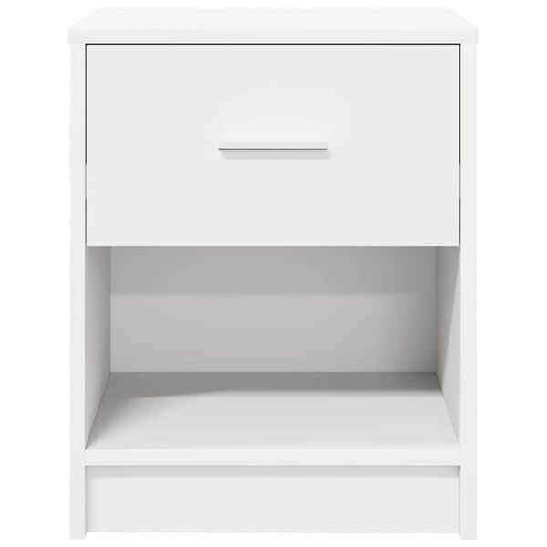 vidaXL Bedside Cabinet White Engineered wood Medium Bedside Cabinet