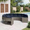 vidaXL Patio Sofa Grey Poly Rattan Large Durable Outdoor Sofa Round