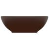 vidaXL Luxury Basin Oval-shaped Matt Dark Brown 15.7x13.0" Ceramic