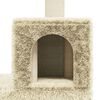 vidaXL Cat Tree Cream Engineered wood, plush, sisal 74.0 in tall Storage