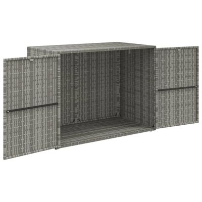 vidaXL Garden Storage Cabinet Gray 39.4"x21.9"x31.5" Poly Rattan