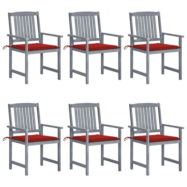 vidaXL Patio Chair Set of 6 Grey