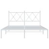 vidaXL Bed Frame White Powder-Coated Steel Double Bed Frame