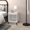vidaXL Bedside Cabinet High gloss white Engineered wood, metal Medium