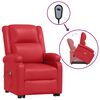 vidaXL Power Lift Massage Recliner Red Faux Leather