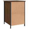 vidaXL Bedside Cabinet Set of 2 Brown Oak Engineered Wood, Iron Medium