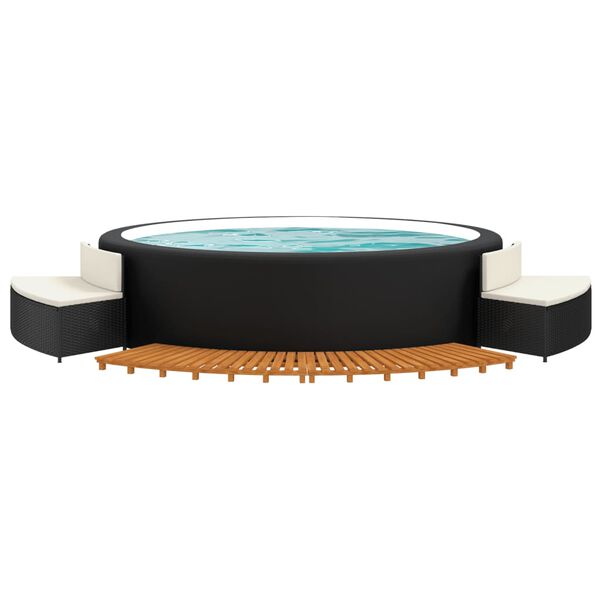 vidaXL Hot Tub Surround Black, Cream White