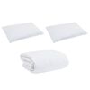 vidaXL Duvet Set with Pillow 3 pcs White Down Feather