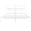 vidaXL Bed Frame White Steel Double Bed Frame Rectangular Double Bed