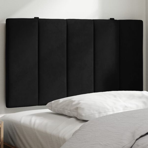 vidaXL Headboard Cushion Black Velvet, Foam 35.4 in wide for single bed
