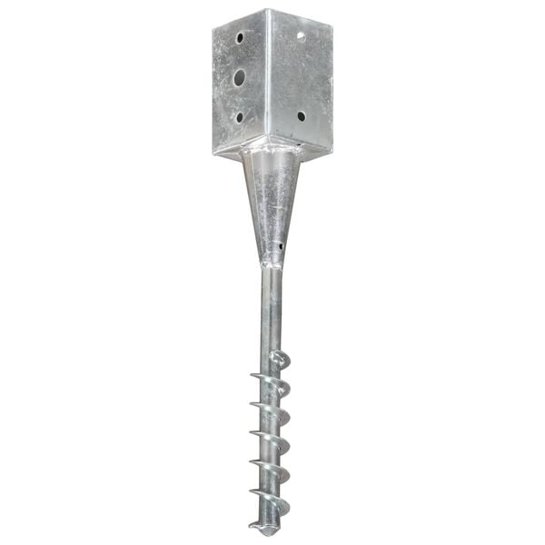 vidaXL Ground Spikes 6 pcs Silver 3.5x3.5x22.0" Galvanised Steel