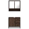 vidaXL Bathroom Furniture Set Brown Oak Engineered Wood, Metal Medium
