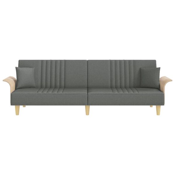 vidaXL Sofa Bed Dark Grey Fabric (100% polyester), Plywood Full