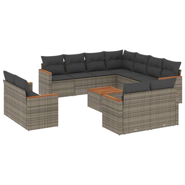 vidaXL Garden Sofa Set Grey, Dark Grey
