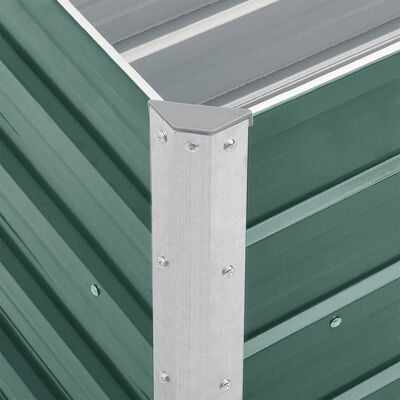 vidaXL Garden Raised Bed Galvanized Steel 94.5"x15.7"x17.7" Green