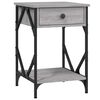 vidaXL Bedside Cabinet Grey Sonoma Engineered wood, Iron Medium