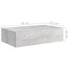 vidaXL Drawer Shelf Set of 2 Concrete Gray MDF, Metal Compact