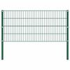 vidaXL Fence Panel with Posts Iron 477.2"x31.5" Green