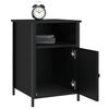 vidaXL Bedside Cabinet Black Engineered wood, Iron Medium