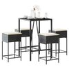 vidaXL Garden Bar Set Black, Cream White