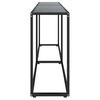 vidaXL Console Table Black Tempered Glass, Powder-Coated Steel Large