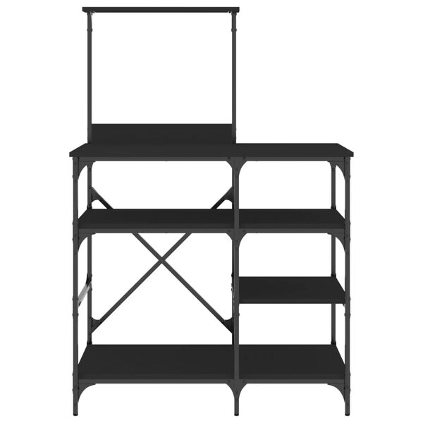 vidaXL Baker's Rack Black 35.4"x15.7"x52" Engineered Wood and Metal