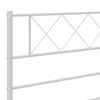 vidaXL Metal Bed Frame White Powder-Coated Steel 47.2 x 78.7 in