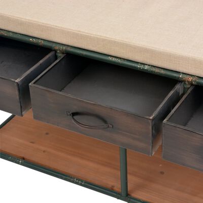 vidaXL Storage Bench with Cushion 42.3"x13.6"x23.2"