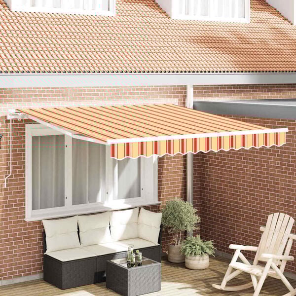 vidaXL Awning yellow and orange 137.80" x 98.43" Polyester and metal