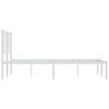 vidaXL Bed Frame White Steel 55.1 x 78.7 in Bed Frame Rectangular