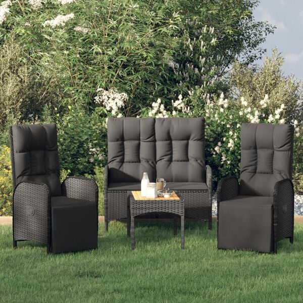 vidaXL Garden Dining Set Black