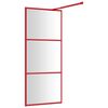 vidaXL Walk-in Shower Wall with Clear ESG Glass Red 31.5"x76.8"