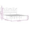 vidaXL Bed Frame White Powder-Coated Steel Double Bed Frame