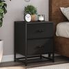 vidaXL Bedside Cabinet Set of 2 Black Engineered wood, steel Medium