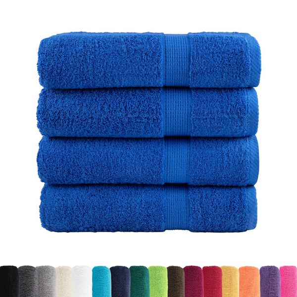 vidaXL Bath Towel Set of 4 Blue 100% cotton Large Bath Towel