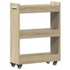 vidaXL Cabinet with Wheels Sonoma Oak 23.6"x8.7"x31.1" Engineered Wood