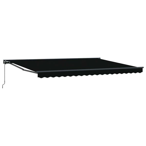 vidaXL Retractable Awning Black 177.17 x 118.11 in Polyester and Metal