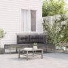 vidaXL 4 Piece Patio Lounge Set with Cushions Grey Poly Rattan