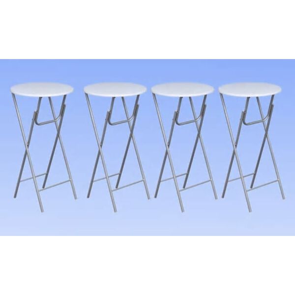 vidaXL Bar Table Set of 4 Cream MDF Tabletop, Iron Legs Standard