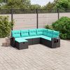 vidaXL Garden Sofa Set Black Poly Rattan Large Modular