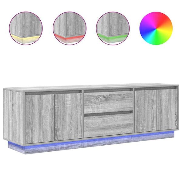 vidaXL TV Cabinet Grey Sonoma Engineered Wood Large TV Cabinet