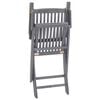 vidaXL Set of 8 Outdoor Chairs Gray Solid Acacia wood with gray wash
