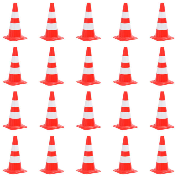 vidaXL Reflective Traffic Cones 20 pcs Red and White 19.7 "