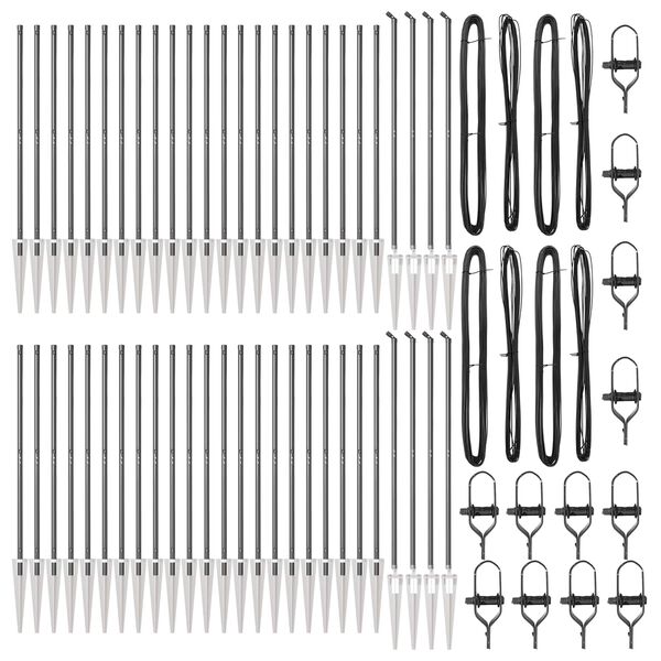 vidaXL Fence Post Other 52 pcs Grey 1.26 x 1.26 x 55.12 in Steel