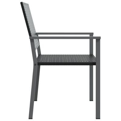 vidaXL Patio Chairs 4 pcs Black 21.3"x24.6"x35" Poly Rattan