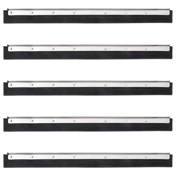 vidaXL Floor Squeegee Heads 5 pcs 21.7x0.8x2.0" Steel and Rubber