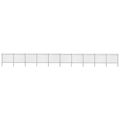 vidaXL Garden Fence with Spear Top Steel 66.9"x59.1" Black